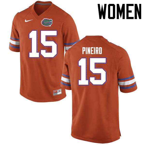 NCAA Florida Gators Eddy Pineiro Women's #15 Nike Orange Stitched Authentic College Football Jersey VOG7764EO